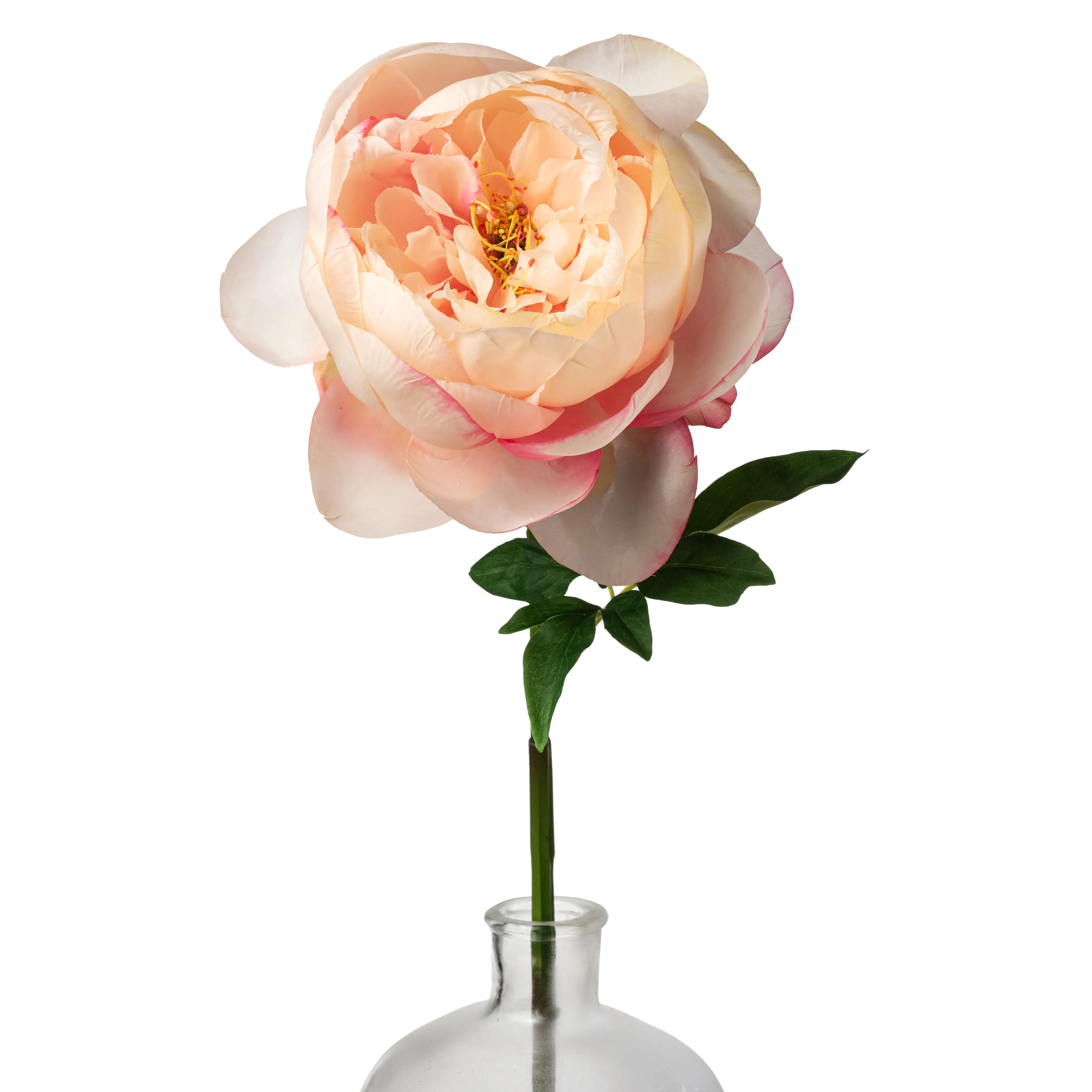 27" Artificial Peony Flower Stem: Peach
