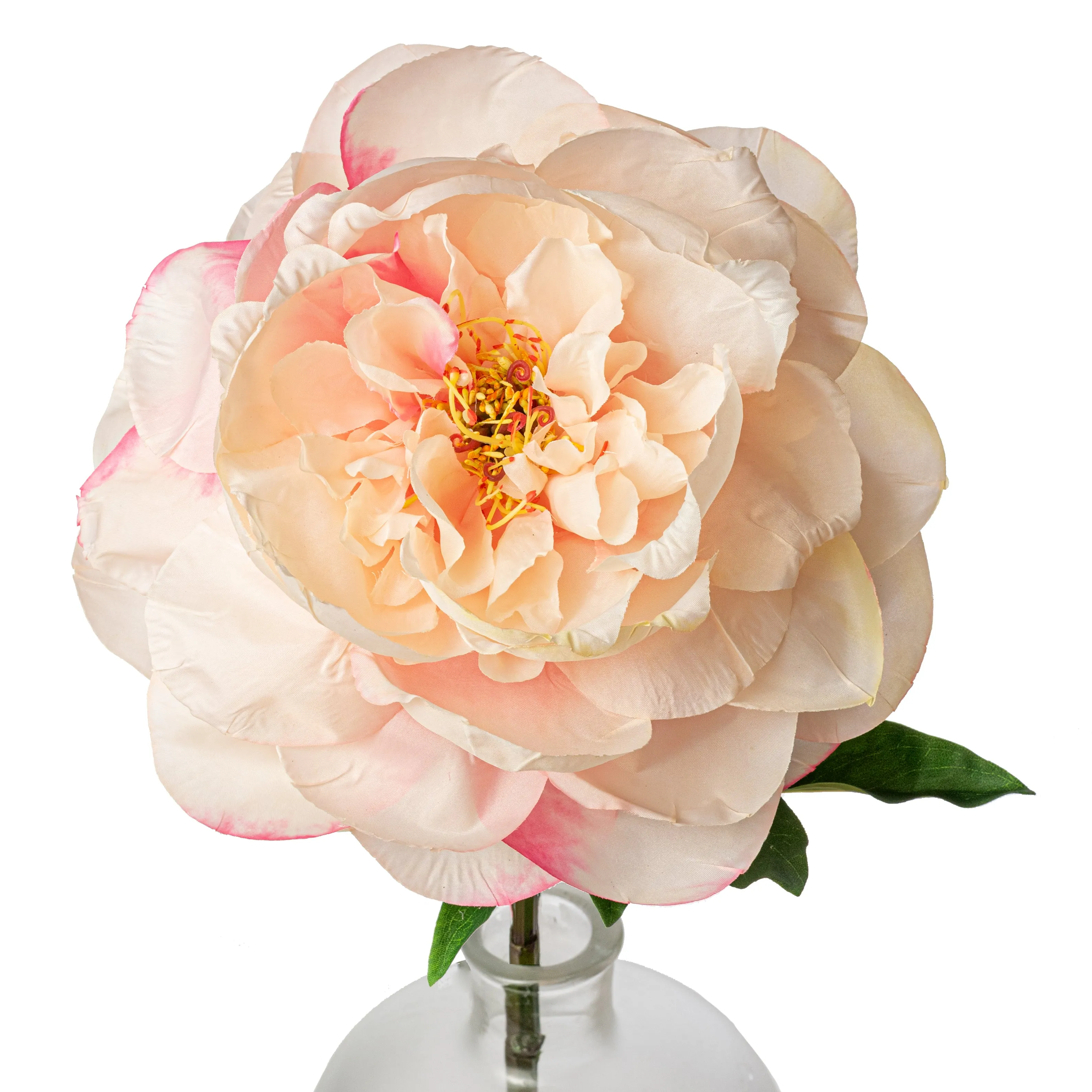 27" Artificial Peony Flower Stem: Peach