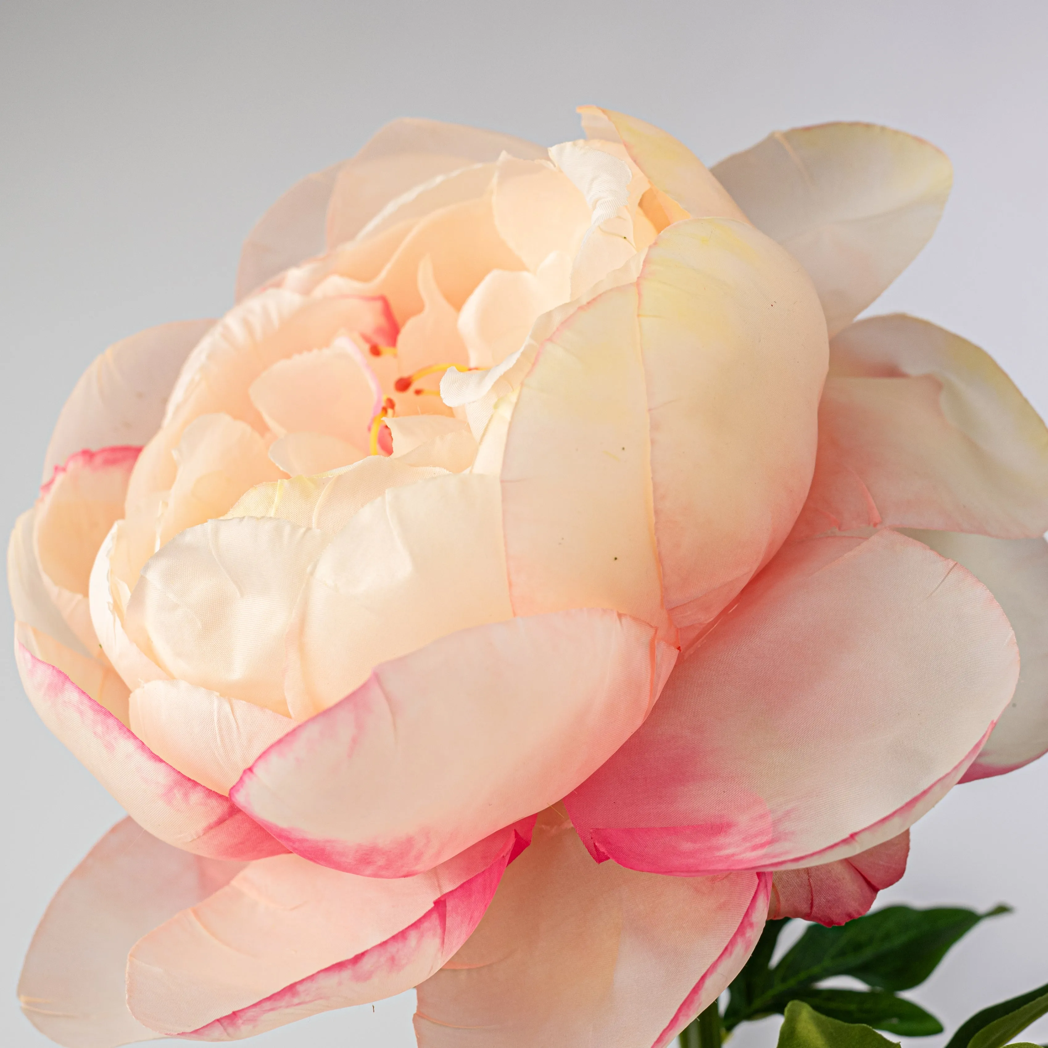 27" Artificial Peony Flower Stem: Peach