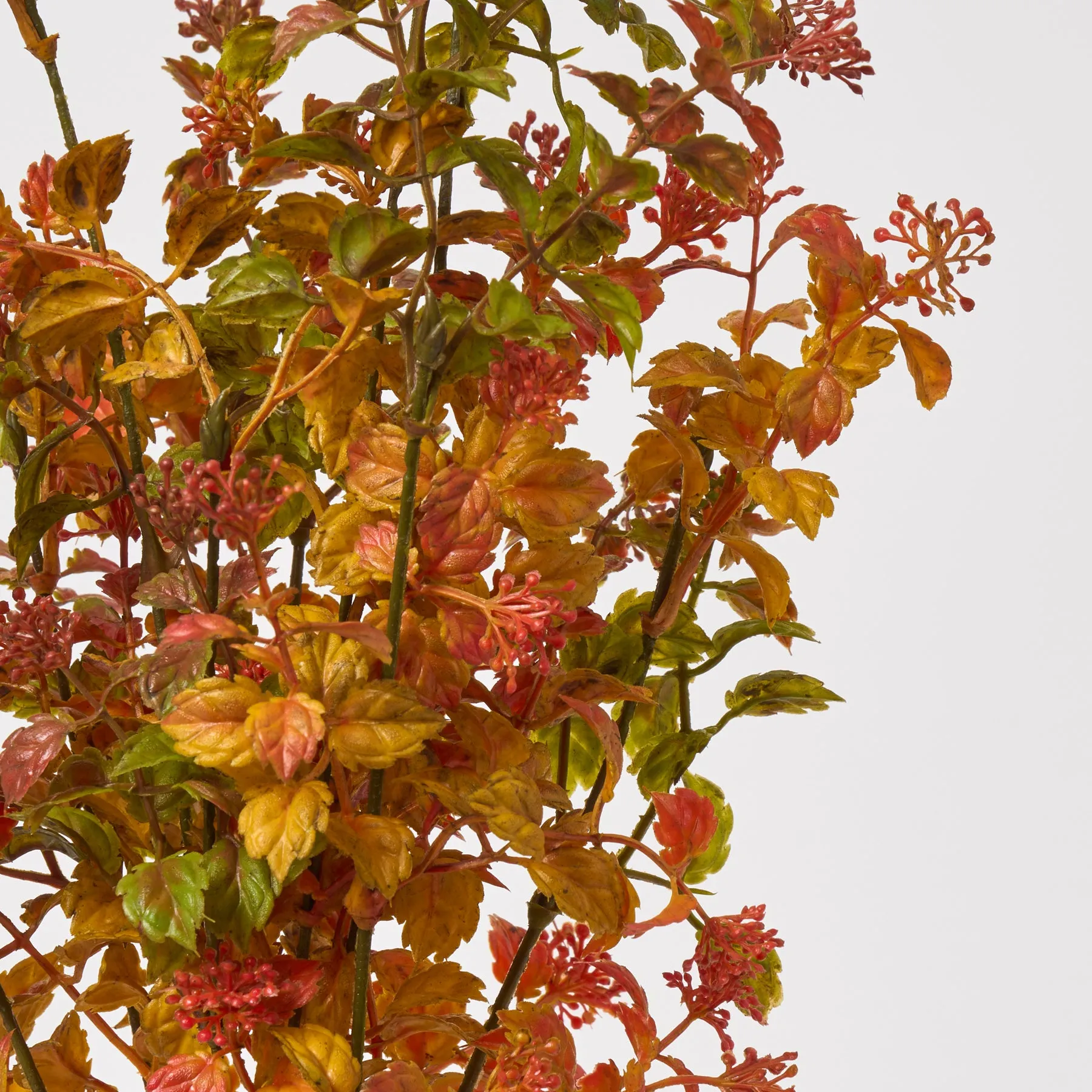 Autumn Orange & Yellow Seeding Fall Leaf Foliage Bouquet Stem Spray - 20"