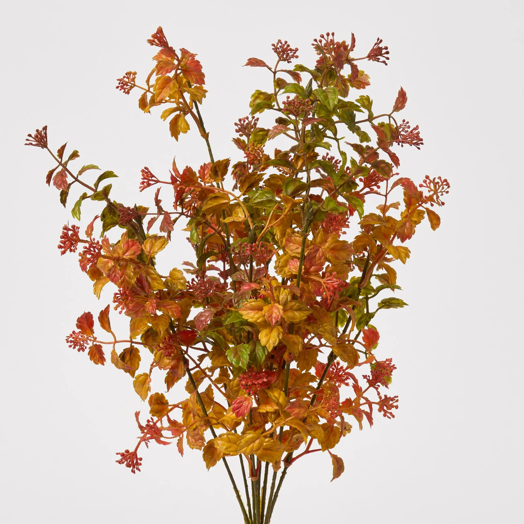 Autumn Orange & Yellow Seeding Fall Leaf Foliage Bouquet Stem Spray - 20"