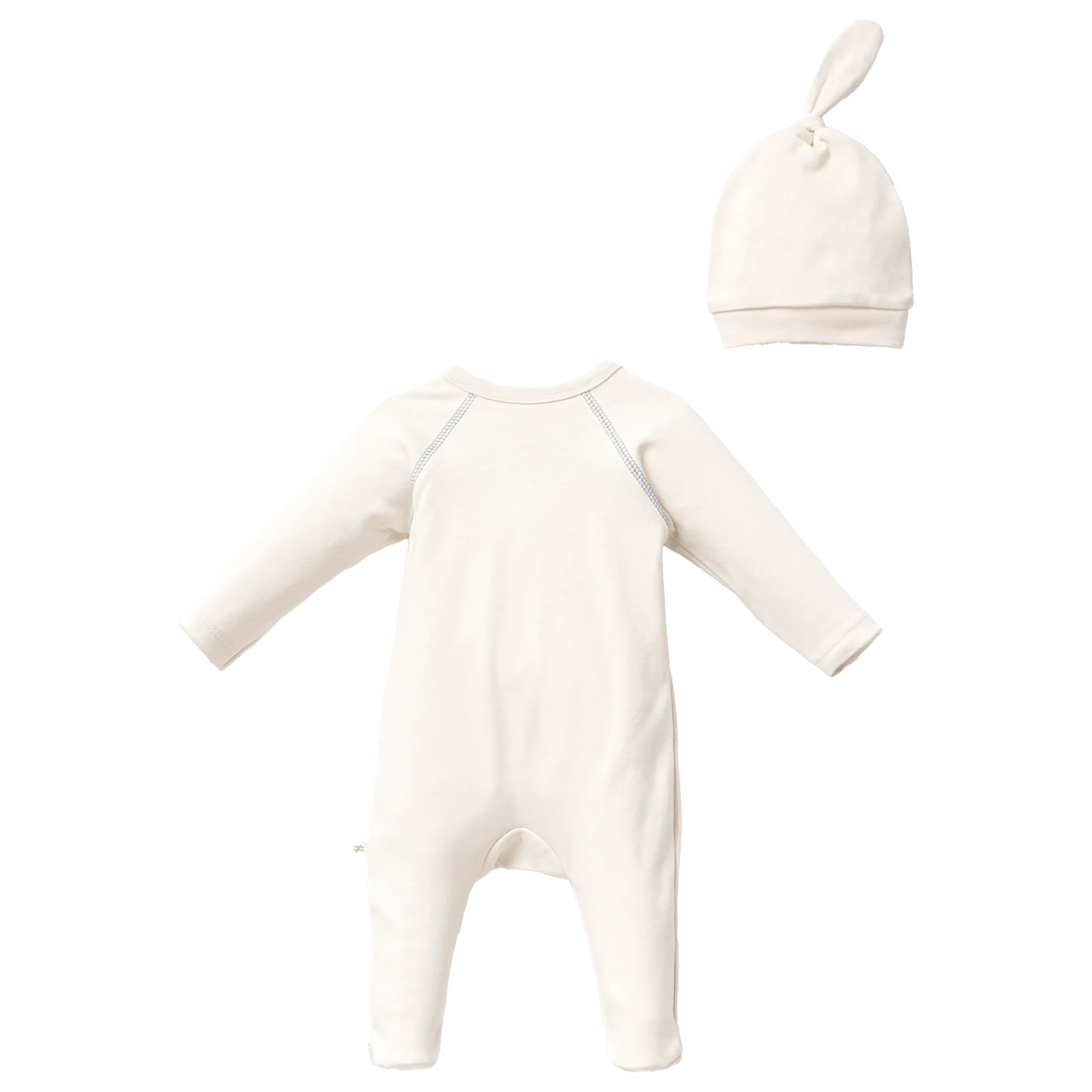 Cream Hippo Graphic Babygrow & Hat