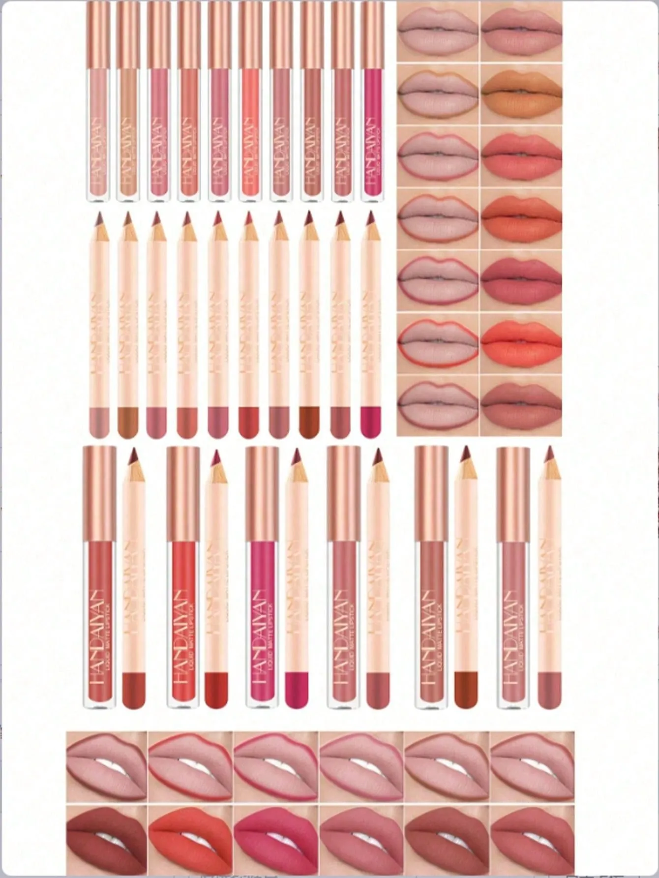 Lip Liner And Lip Gloss Combination Set Non-Stick Lip Gloss Lip Liner Combination Set Matte Waterproof Lipstick Velvet Lip Liner Lip Gloss   Lip Liner