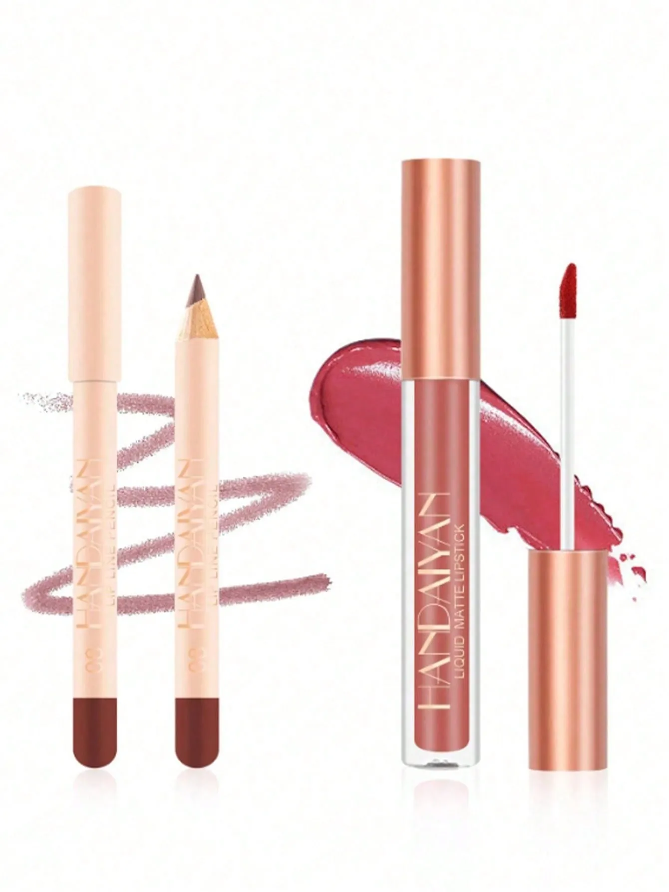 Lip Liner And Lip Gloss Combination Set Non-Stick Lip Gloss Lip Liner Combination Set Matte Waterproof Lipstick Velvet Lip Liner Lip Gloss   Lip Liner