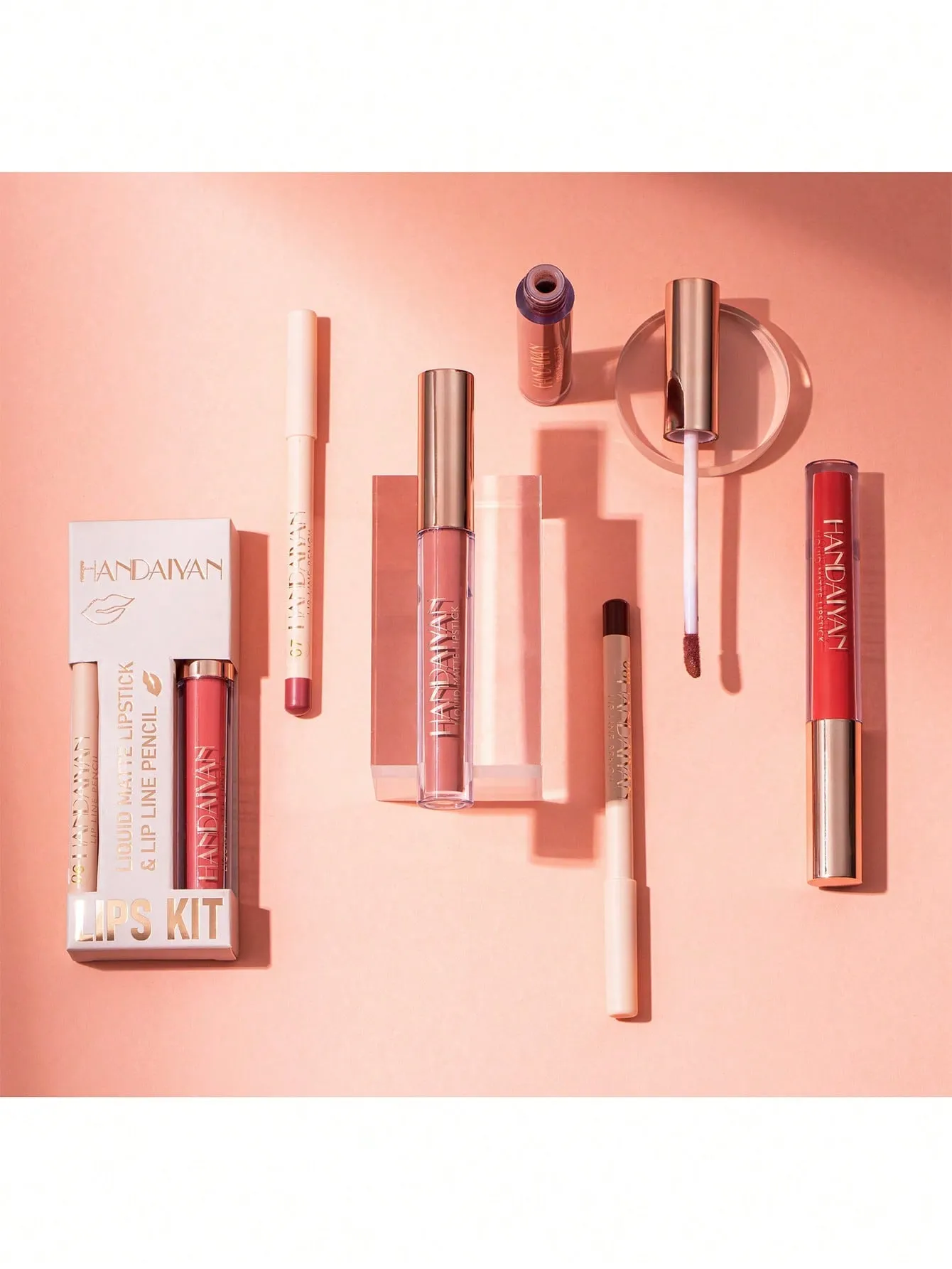 Lip Liner And Lip Gloss Combination Set Non-Stick Lip Gloss Lip Liner Combination Set Matte Waterproof Lipstick Velvet Lip Liner Lip Gloss   Lip Liner