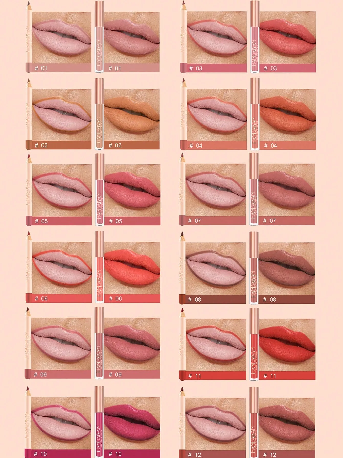 Lip Liner And Lip Gloss Combination Set Non-Stick Lip Gloss Lip Liner Combination Set Matte Waterproof Lipstick Velvet Lip Liner Lip Gloss   Lip Liner