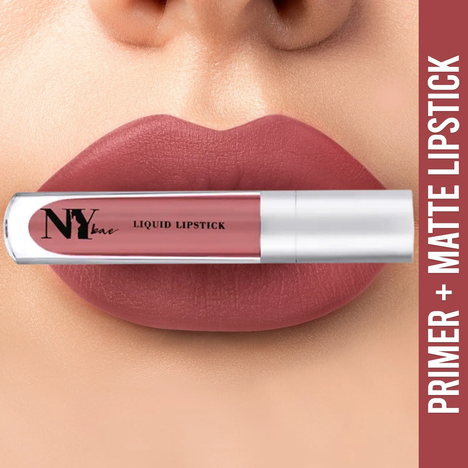 NY Bae Confessions of a Lip-a-holic Liquid Lipstick - More Shots 11 (4.5 ml) | Light Brown | Matte Finish | Built-in Primer | Enriched with Jojoba Oil | Highly Pigmented | Lasts Upto 12 Hours | Long lasting | Cruelty & Paraben Free