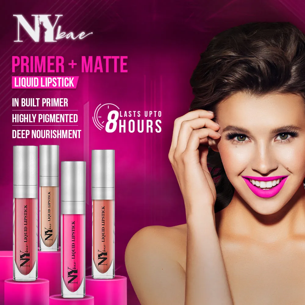 NY Bae Confessions of a Lip-a-holic Liquid Lipstick - More Shots 11 (4.5 ml) | Light Brown | Matte Finish | Built-in Primer | Enriched with Jojoba Oil | Highly Pigmented | Lasts Upto 12 Hours | Long lasting | Cruelty & Paraben Free