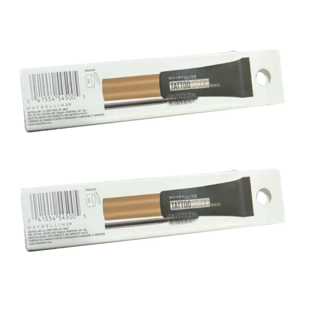 Pack of 2 Maybelline New York Tattoo Studio Waterproof Brow Gel, Medium Brown 257