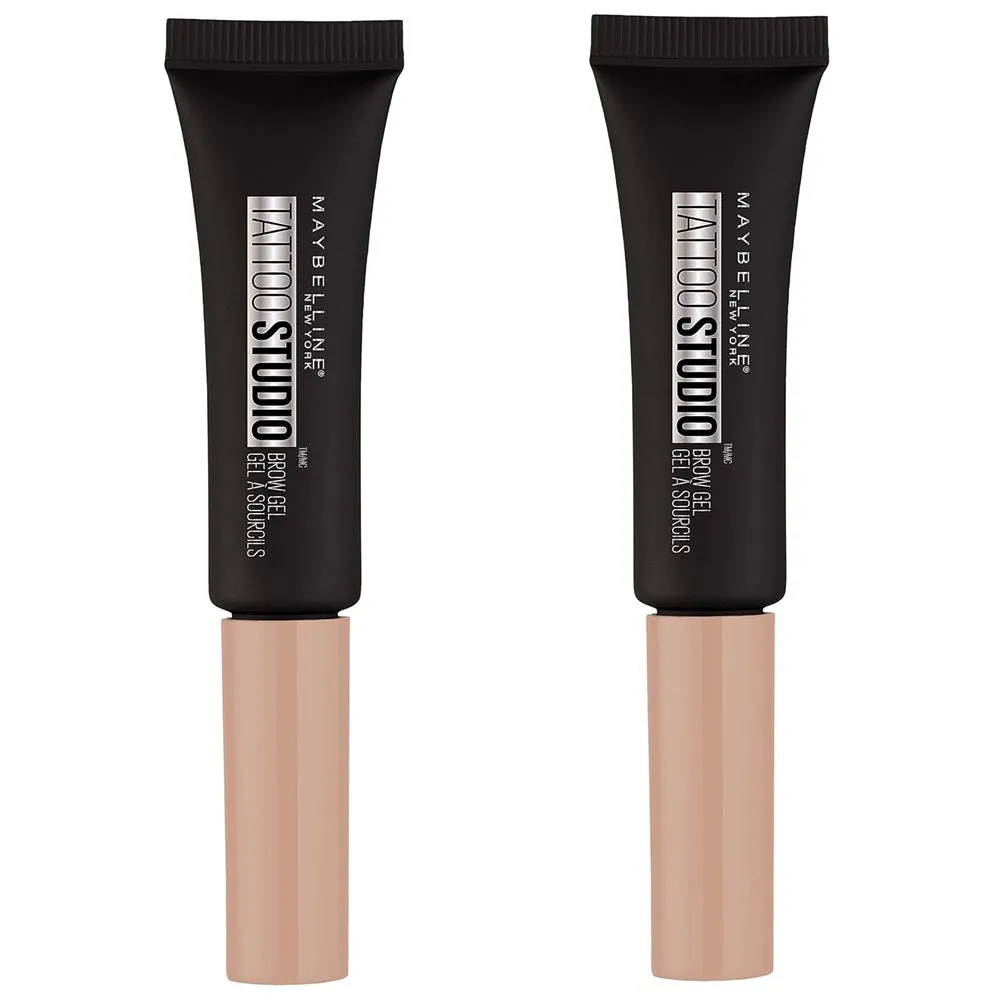 Pack of 2 Maybelline New York Tattoo Studio Waterproof Brow Gel, Medium Brown 257