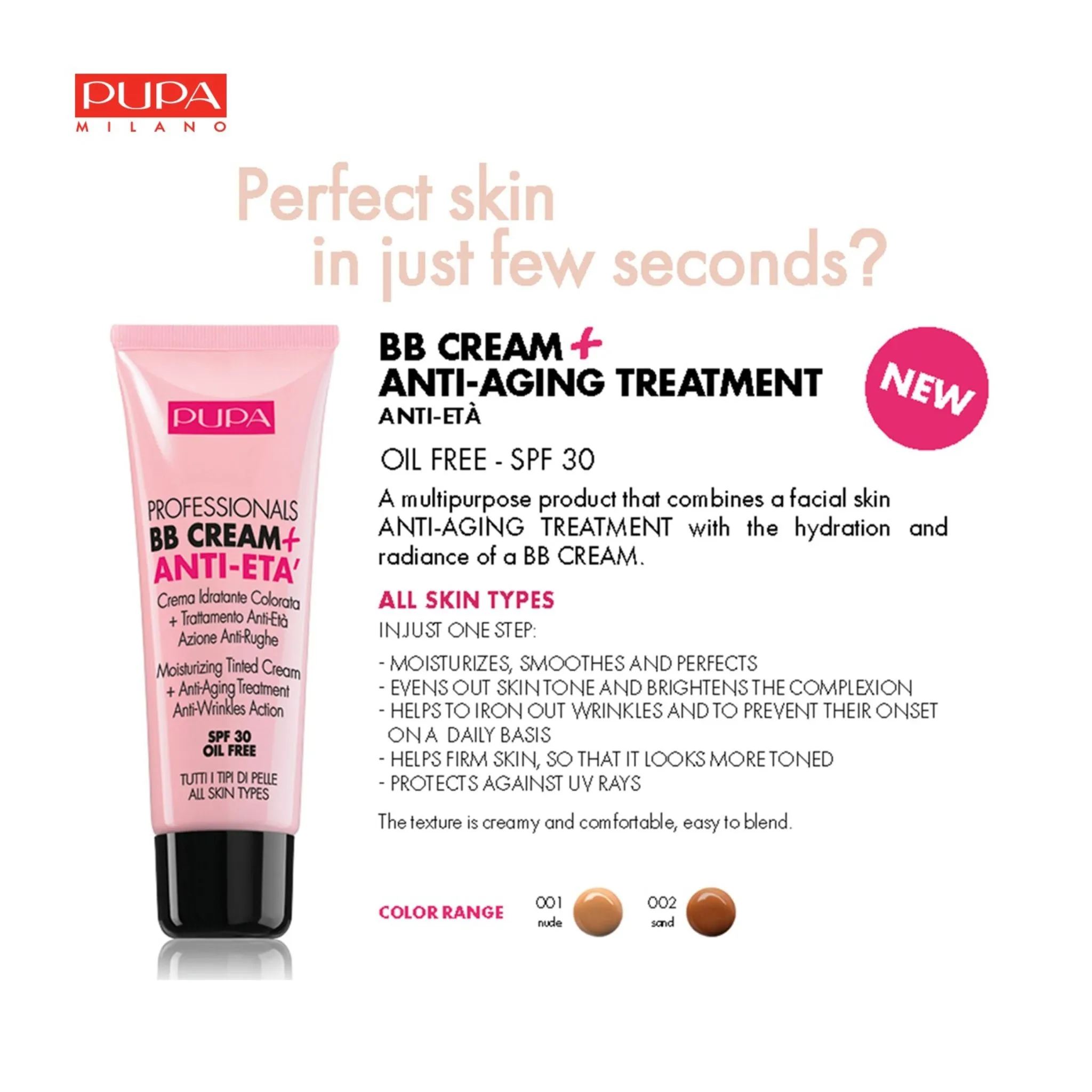 PUPA Milano Professional BB Cream   Anti-Aging Treatment 50ml #002 Sand