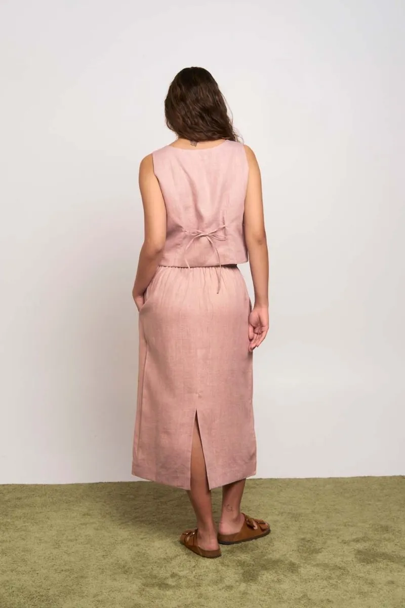 Sakura Organic Cotton Beige Vest- Blush Beige