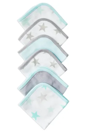 The Little Linen Company - Towelling Washers (6pk) - Skydream Teal