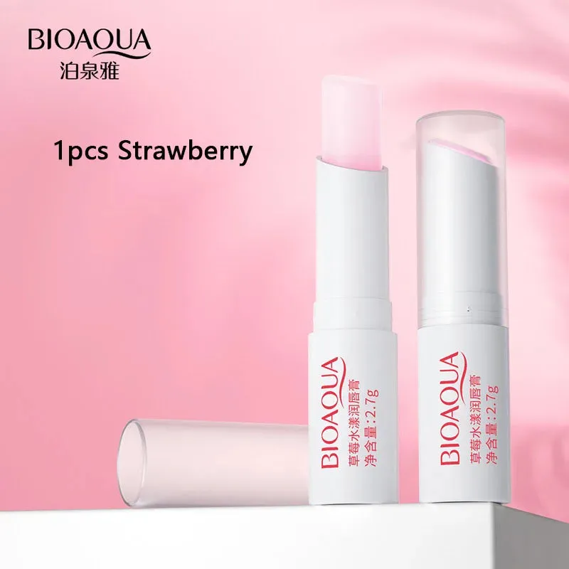 Toleet-Christmas/Thanksgiving Gift Winter Makeup Ideas Aloe Strawberry Lip Balm Is Not Easy To Fade Lipstick Peach Moisturizing Moisturizing Lasting Color and Moisturizing Lip Balm